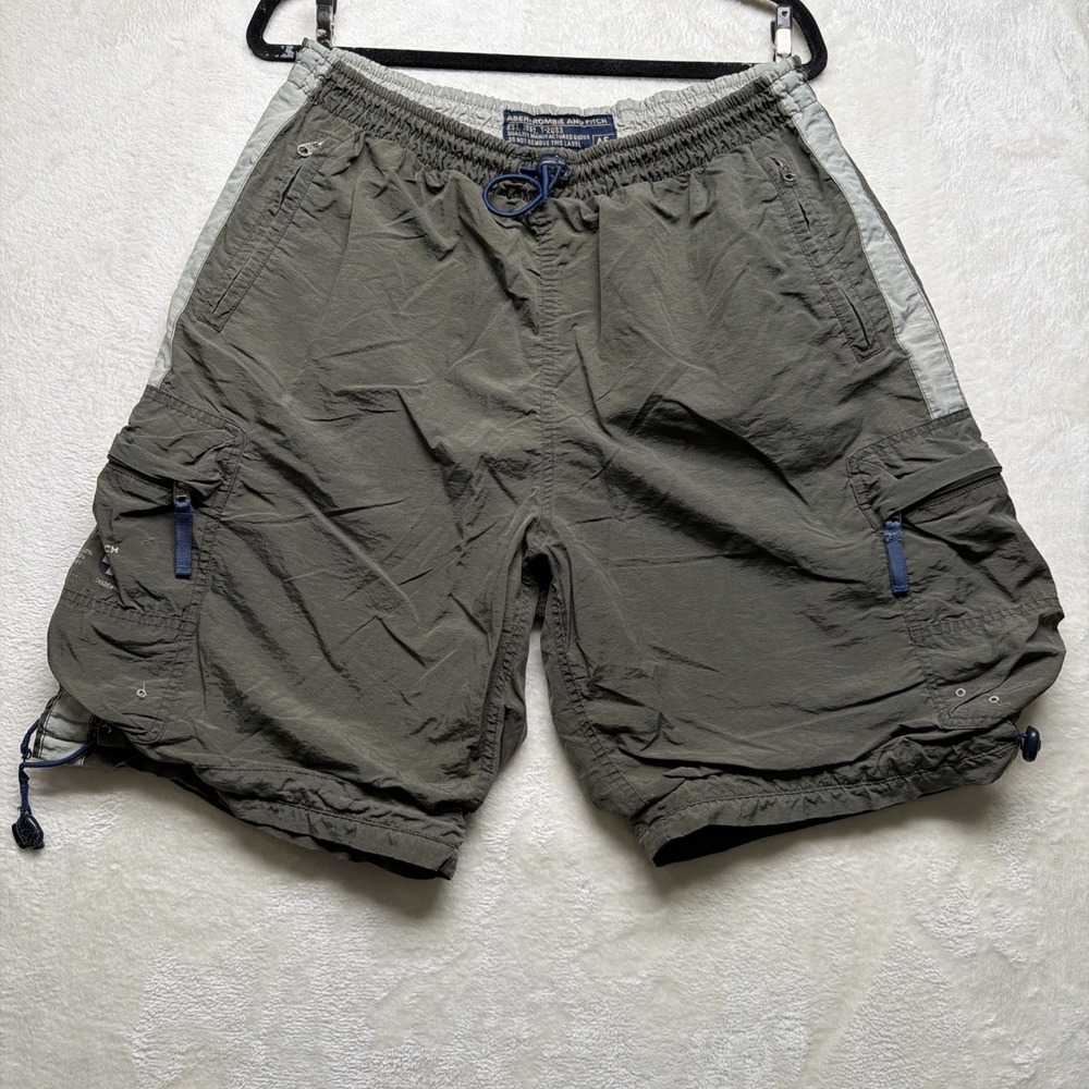 Abercrombie Cargo Shorts Olive Green Utility Hiking Outdoor Men Large